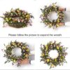 1 (6) J'FLORU Spring Wreath 24 Inch Summer Wreaths for Front Door Artificial Flower Wreath with Daisy and Lavender for Indoor Outdoor and Easter Celebration
