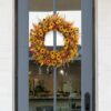 10 (2) J'FLORU Artificial Fall Wreath 22 Inch Fall Wreaths for Front Door Autumn Porch Farmhouse Thanksgiving Day Harvest Festival Handmade with Colorful Autumn Flowers Foliage for Porch Farmhouse Thanksgiving Harvest Festival