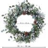 11 (3) J'FLORU Christmas Wreaths for Front Door 20 Inch Artificial Christmas Wreath White Winter Wreath with Berries Pine Cones Pine Needles for Xmas Winter Holidays