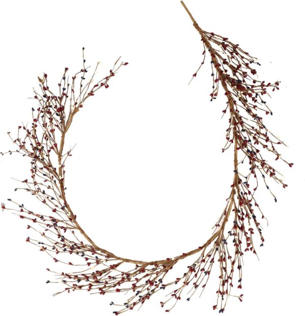 15 (4) J'FLORU Artificial Pip Berry Garland,America Patriotic Garland Red White Blue Pip Berry Garland for 4th of July Decor Independence Day Decoration