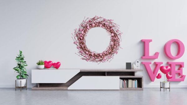 16 (2) J'FLORU Pink Valentine’s Day Wreaths for Front Door 20 Inch Valentines Day Wreath Valentines Wreath with Cute Hearts and Berries Valentine’s Day Gifts Anniversary Wedding Decorations