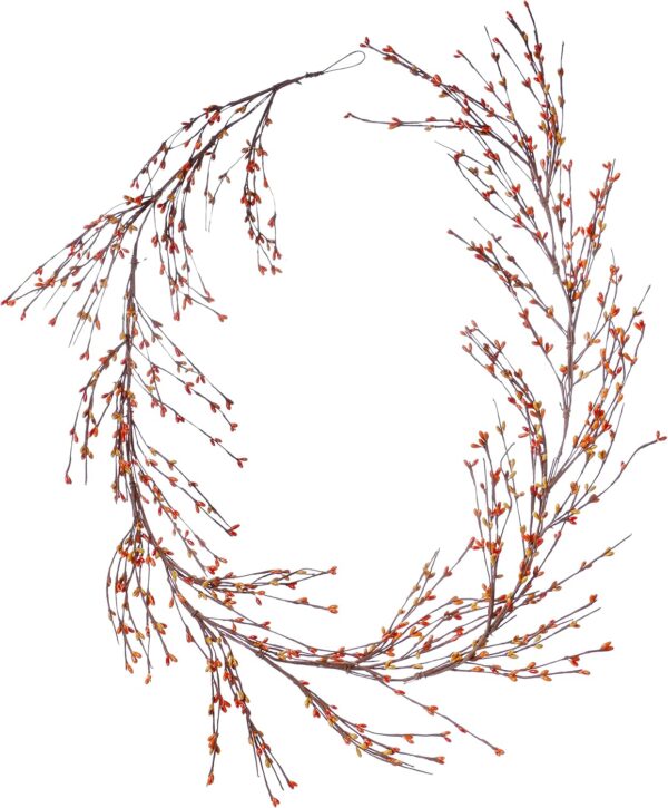 17 (1) J'FLORU Fall Pip Berry Garland - 5FT Artificial Autumn Decor (OrangeYellow)