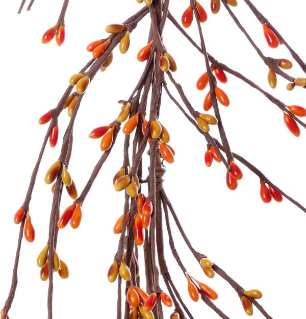 17 (3) J'FLORU Fall Pip Berry Garland - 5FT Artificial Autumn Decor (OrangeYellow)