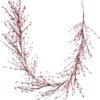 18 (1) J'FLORU Valentines Day Decorations 4.5FT Artificial Valentine’s Day Garland Pink White Berry Garlands with Pink Hearts for Valentine Wedding Anniversary Party Decor