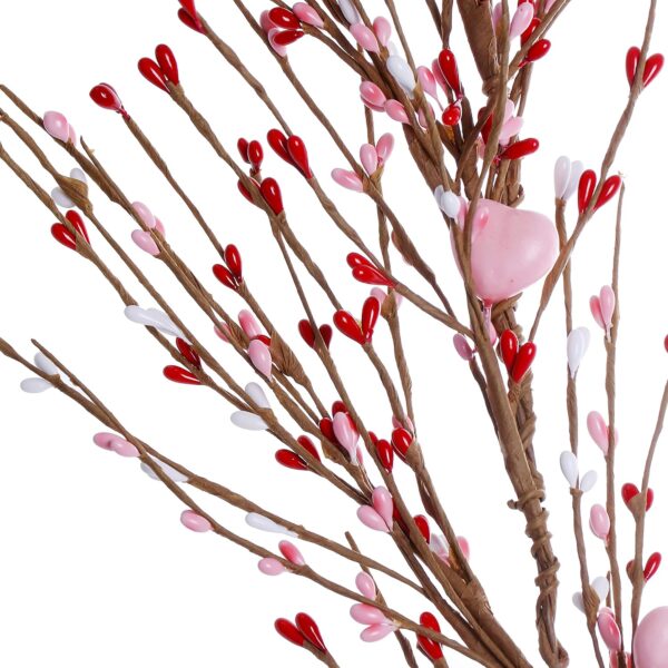 18 (3) J'FLORU Valentines Day Decorations 4.5FT Artificial Valentine’s Day Garland Pink White Berry Garlands with Pink Hearts for Valentine Wedding Anniversary Party Decor