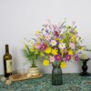 19 (3) J'FLORU Artificial Spring Flowers 18 Pack Spring Floral Picks 17 Inch Flower Stems with Colorful Daisies and Forsythia for Spring Summer Easter Flower Arrangements Centerpieces