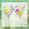 19 (6) J'FLORU Artificial Spring Flowers 18 Pack Spring Floral Picks 17 Inch Flower Stems with Colorful Daisies and Forsythia for Spring Summer Easter Flower Arrangements Centerpieces