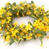 2 (4) J'FLORU Artificial Spring Wreath 22 Inch Summer Wreaths for Front Door Yellow Daisy Wreath for Indoor Outdoor Home Decor and Easter Celebration