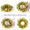 2 (6) J'FLORU Artificial Spring Wreath 22 Inch Summer Wreaths for Front Door Yellow Daisy Wreath for Indoor Outdoor Home Decor and Easter Celebration