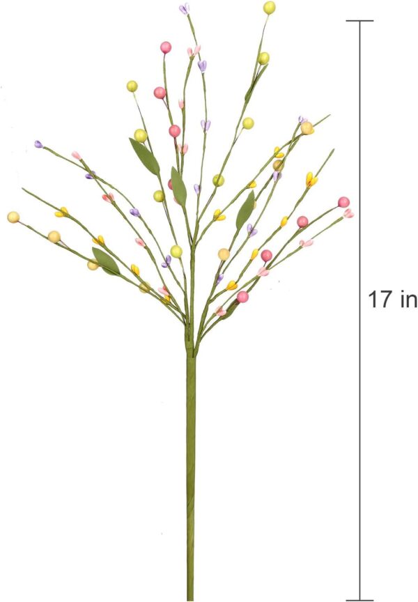 21 (2) J'FLORU 6 pcs Spring Berry Stems, Artificial Berry Picks Easter Stems for Home Centerpiece Vase Windowsill Decor and Easter Celebration,Suitable for All Seasons