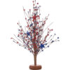 J’FLORU 4th of July Patriotic Tree,17 Inch Red White Blue Berry Stem Picks with Stars Patriotic Branches Decorations for Independence Day Memorial Day Flag Day Decor
