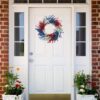 3 (2) J'FLORU Patriotic Wreaths for Front Door 22 Inch,4th of July Wreaths with Red White Blue Flowers Floral Patriotic Wreath July Fourth Decorations for Memorial Day Independence Day Decor