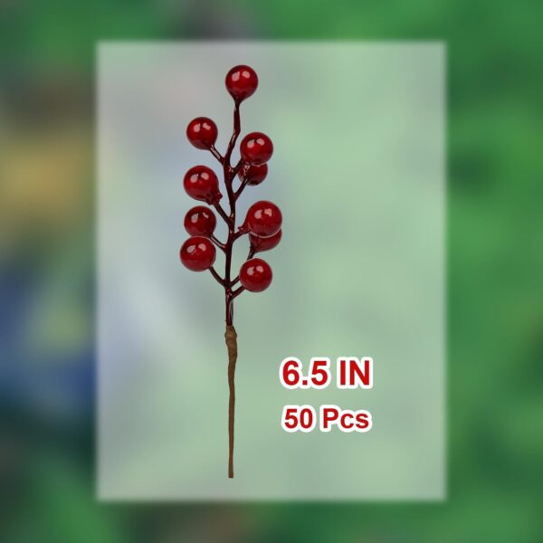 32 (8) J'FLORU 50 Pack Christmas Tree Decorations 6.5 Inch Artificial Berry Stems Red Berry Picks for Xmas Winter Christmas Tree Ornaments Centerpieces Flower Arrangements