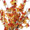 43 J’FLORU 6 Pack Fall Picks,17” Tall Fall Berry Stems Autumn Orange Spray with Red Berries for Fall Home Decor and Thanksgiving Day Harvest Festival Celebration (Orange Leaves and Red Berries)