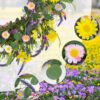 5 J'FLORU Spring Wreaths for Front Door 22 Inch Artificial Summer Wreath Daisy and Lavender Wreath with Wildflowers for Home Wall Farmhouse Springtime Easter Holiday Party