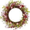 7 (1) J'FLORU Valentine's Day Wreaths for Front Door 20 Inch Valentines Day Wreath Valentine Door Wreath with Pink Red Hearts and Berries Valentines Day Gifts Anniversary Wedding Decorations