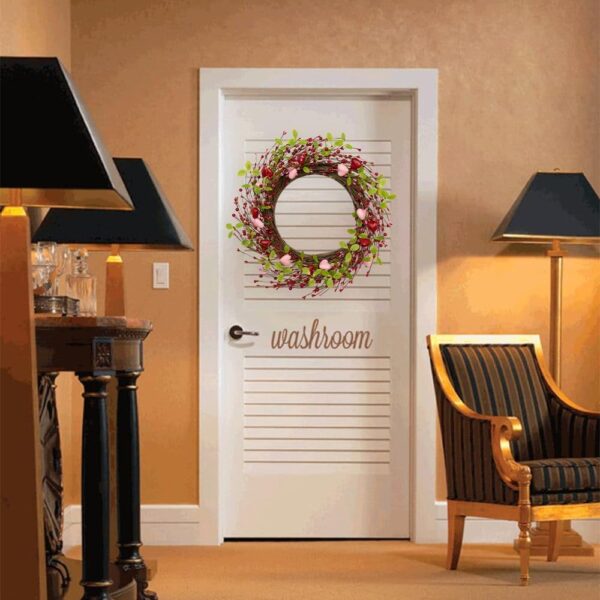 7 (2) J'FLORU Valentine's Day Wreaths for Front Door 20 Inch Valentines Day Wreath Valentine Door Wreath with Pink Red Hearts and Berries Valentines Day Gifts Anniversary Wedding Decorations