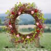 7 (3) J'FLORU Valentine's Day Wreaths for Front Door 20 Inch Valentines Day Wreath Valentine Door Wreath with Pink Red Hearts and Berries Valentines Day Gifts Anniversary Wedding Decorations