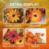 8 (6) J'FLORU Artificial Fall Wreath 22 Inch Autumn Wreaths for Front Door Orange Daisy Wreath with Wildflowers Berries for Indoor Outdoor Wall Farmhouse Thanksgiving Day Harvest Festival Celebration